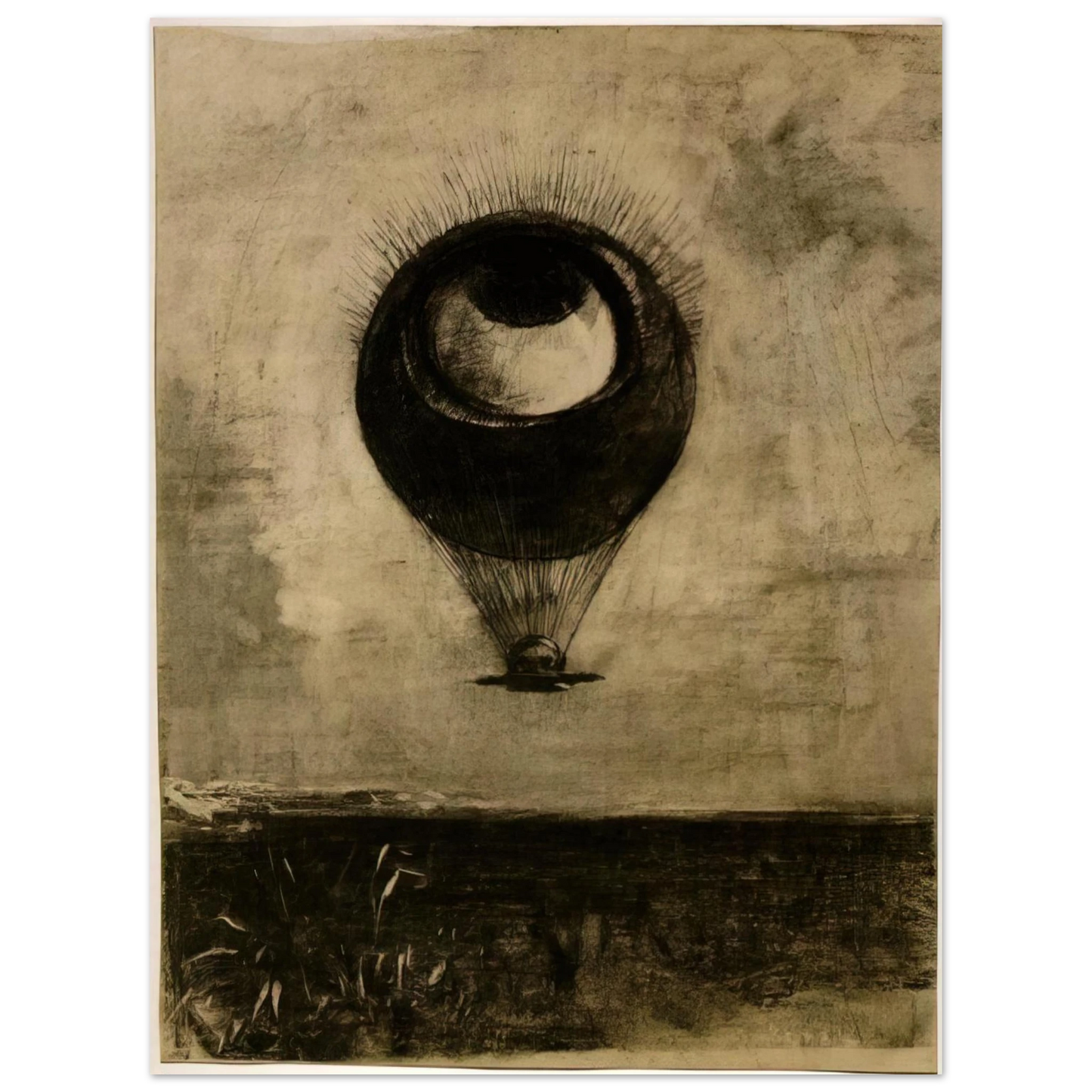 Odilon Redon - EYE BALLOON 1898 75x100 cm / 30x40inches Fine Art Poster