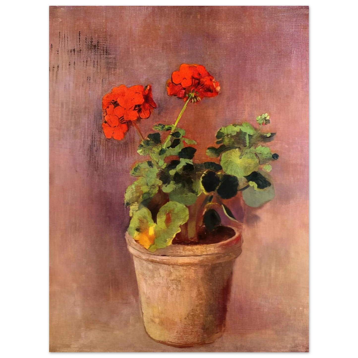 Odilon Redon - THE POT OF GERANIUMS 75x100 cm / 30x40inches Fine Art Poster