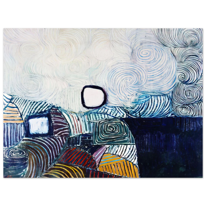 Victor Pasmore - SPIRAL DEVELOPMENT IN GREEN VIOLET BLUE GOLD 1951 75x100 cm / 30x40inches Fine Art Poster