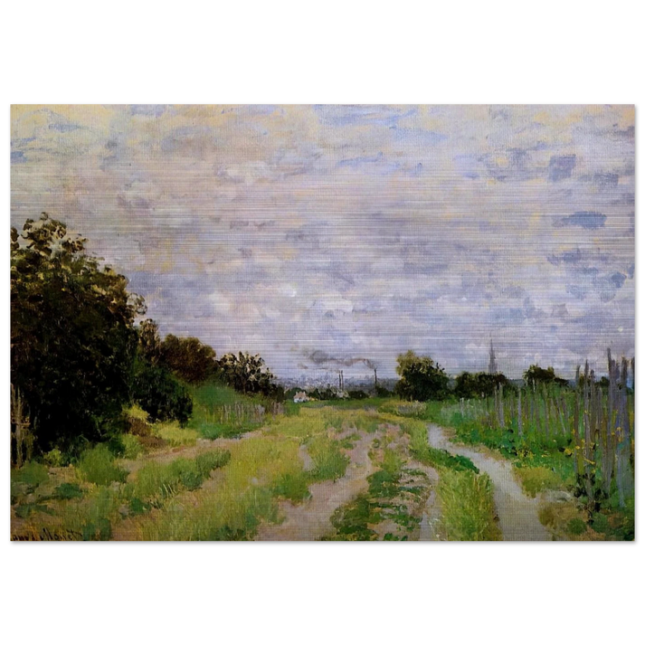 Lane in the Vineyards at Argenteuil - claude monet Brushed Aluminum Print - 70x100 cm / 28x40 inches | claude monet Aluminum Print | claude monet Prints