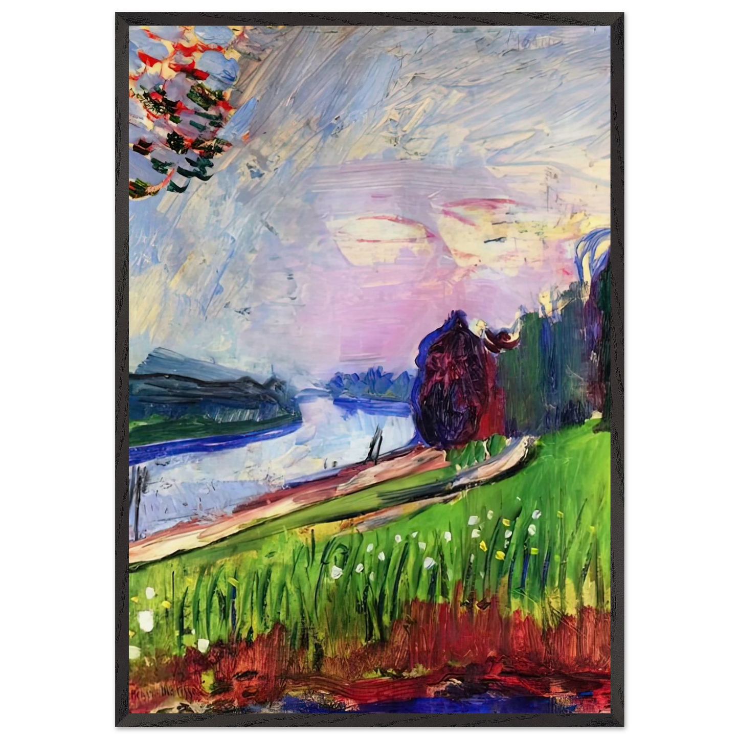COPSE OF THE BANKS OF THE GARONNE 1900 - Henri Matisse 70x100 cm / 28x40 inches Framed Art Print – Black Wooden Frame