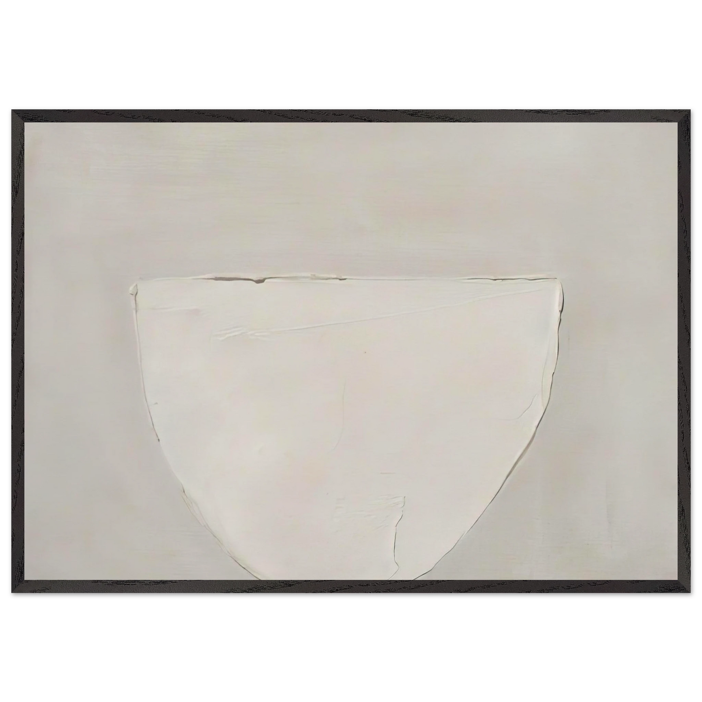 Bowl White on Grey - 1962 - William Scott 70x100 cm / 28x40 inches Framed Art Print – Black Wooden Frame