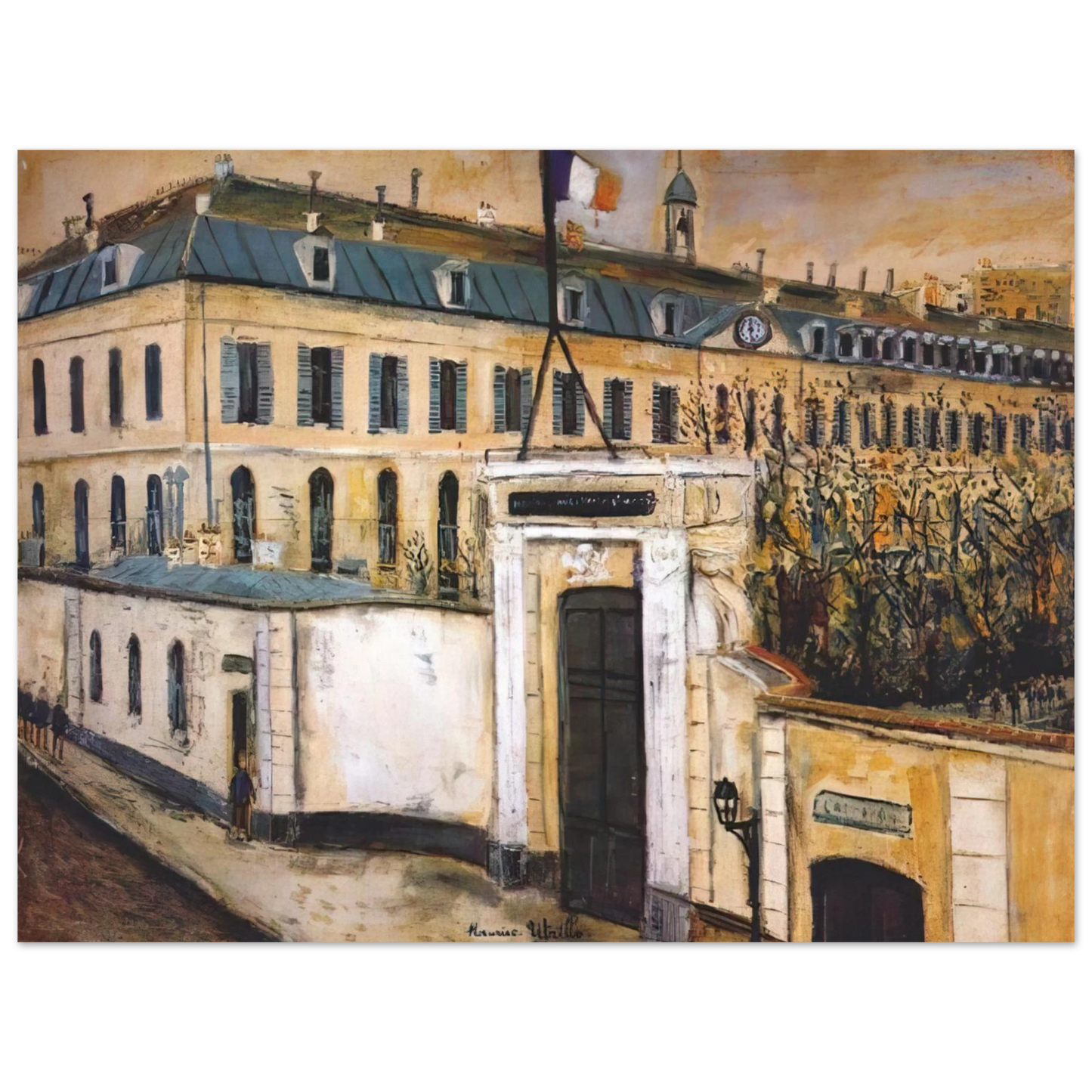 Maurice Utrillo - MILITARY HOSPITAL 75x100 cm / 30x40inches Fine Art Poster