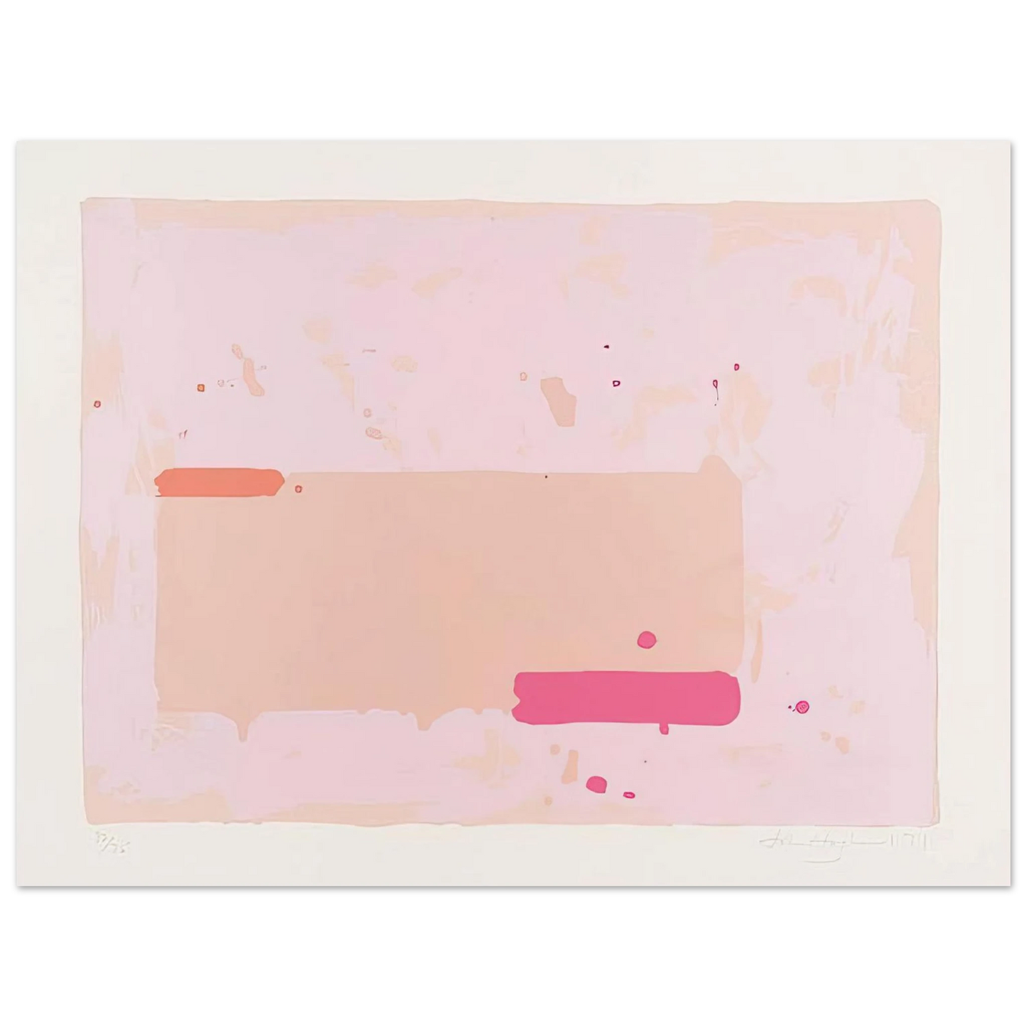 John Hoyland - Orange, Pink - 1971 75x100 cm / 30x40inches Fine Art Poster