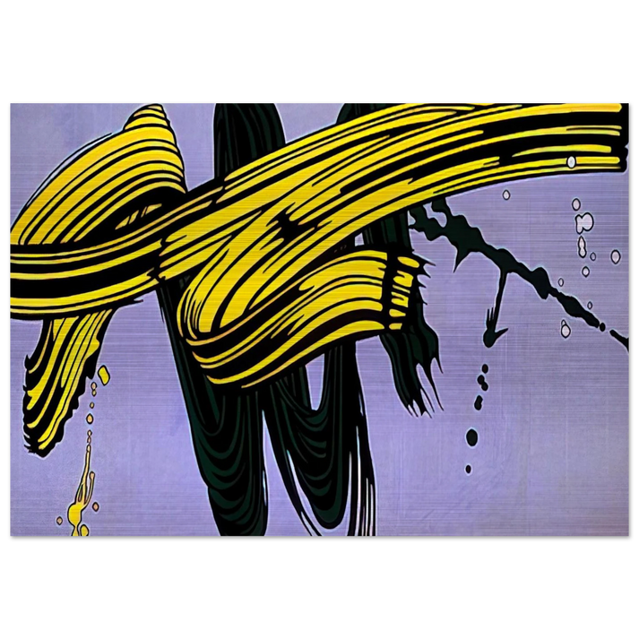 YELLOW AND GREEN BRUSHSTROKES 1966 - Roy Lichtenstein Brushed Aluminum Print - 70x100 cm / 28x40 inches | Roy Lichtenstein Aluminum Print | Roy Lichtenstein Prints