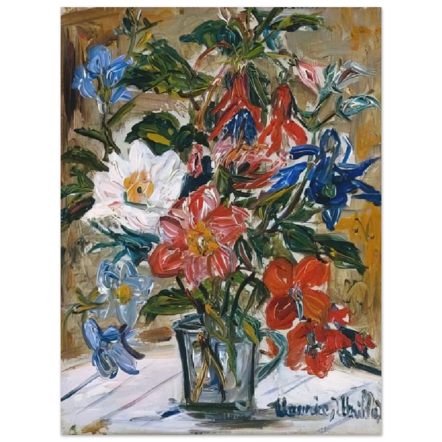 Maurice Utrillo - VASE WITH FLOWERS 75x100 cm / 30x40inches Fine Art Poster