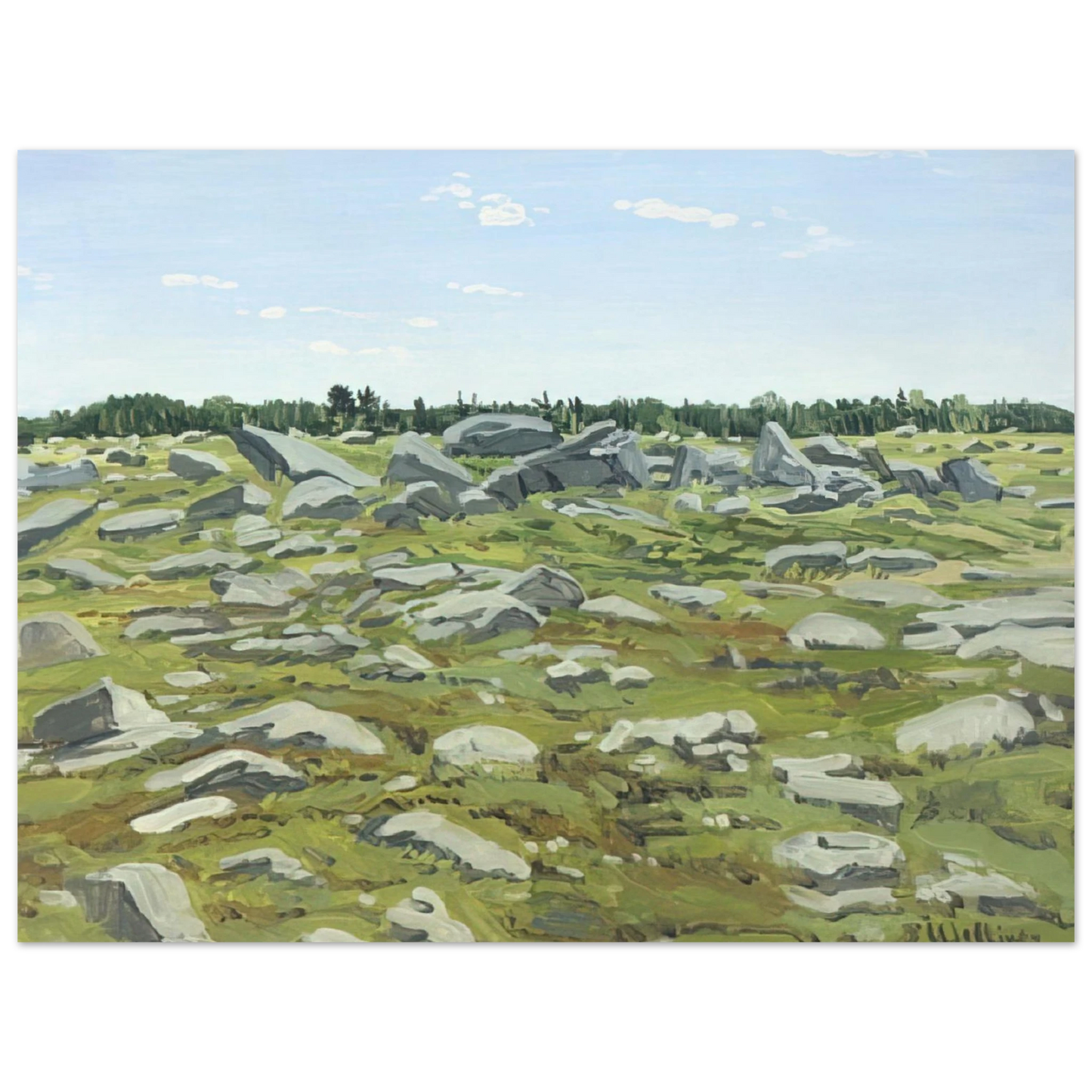 Neil Welliver - Study for Midday Barren - 1972 75x100 cm / 30x40inches Fine Art Poster