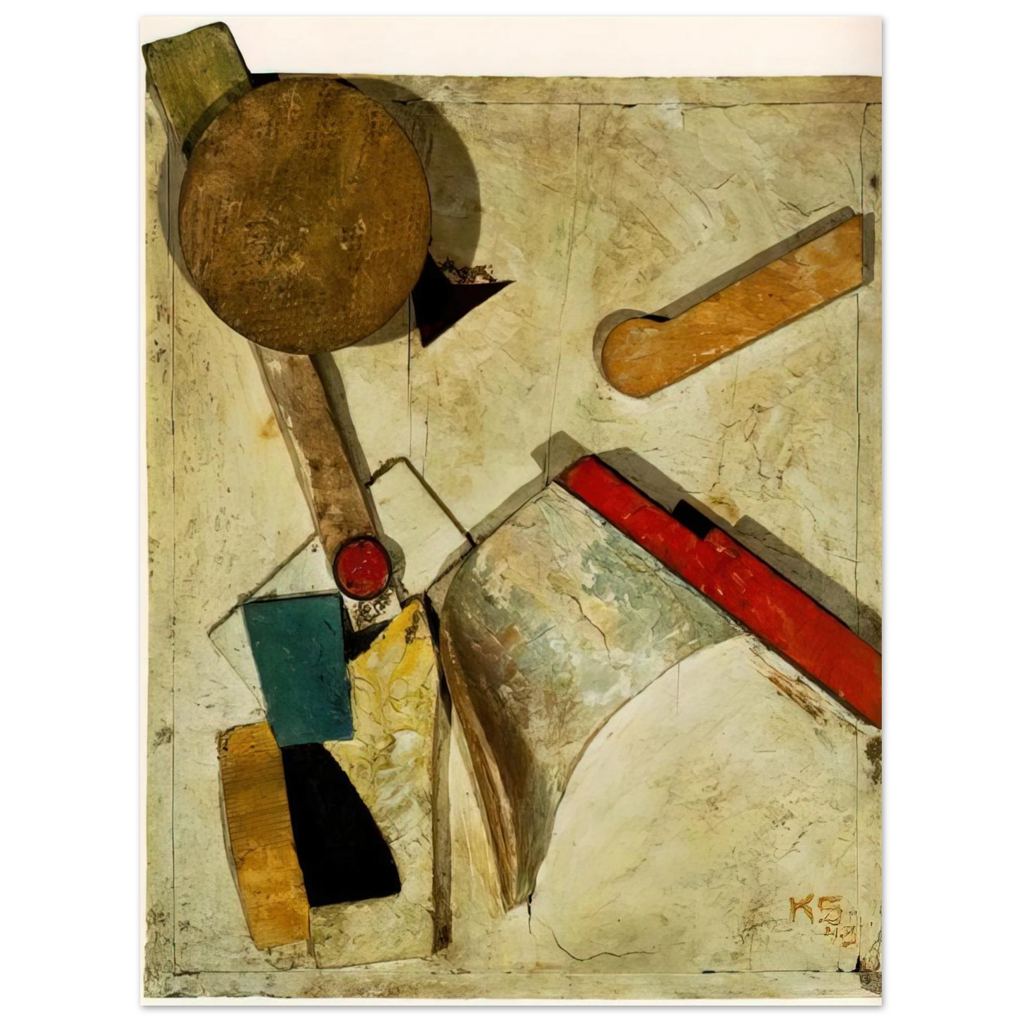 Kurt Schwitters - HEAVY RELIEF 1945 75x100 cm / 30x40inches Fine Art Poster