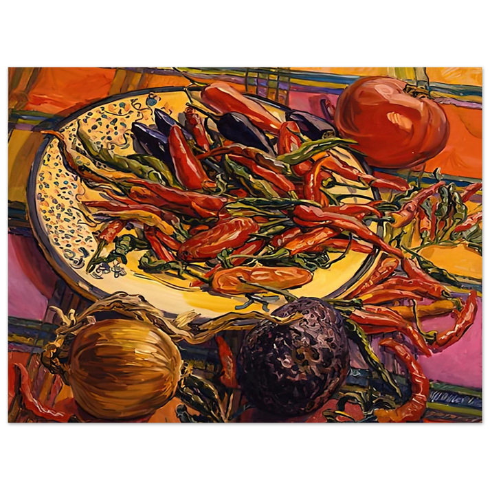 Janet Fish - CHILI PEPPERS 2005 75x100 cm / 30x40inches Fine Art Poster