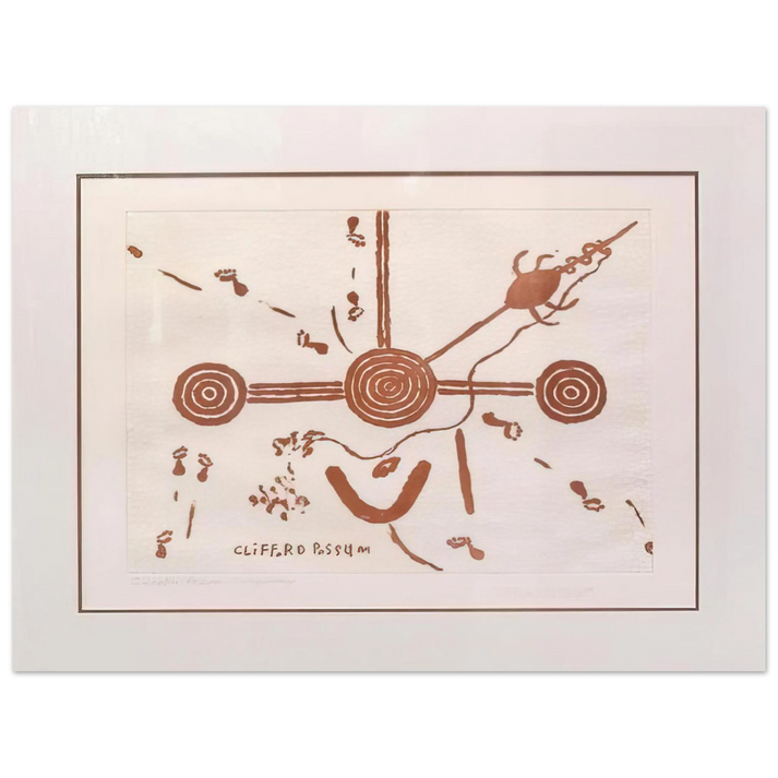 Clifford Possum Tjapaltjarri - Ngarlu, Love Story - 1994 75x100 cm / 30x40inches Fine Art Poster