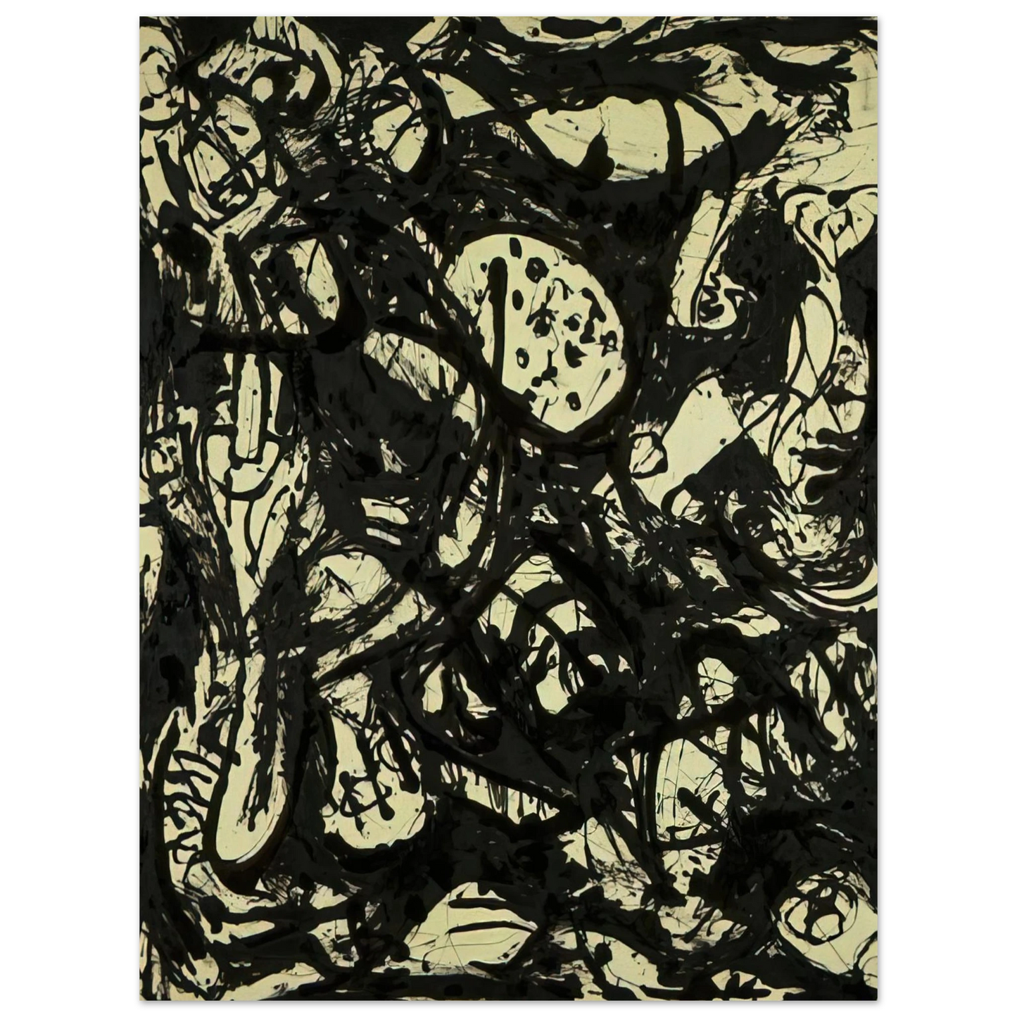 Jackson Pollock - BLACK WHITE NUMBER 20 1951 75x100 cm / 30x40inches Fine Art Poster