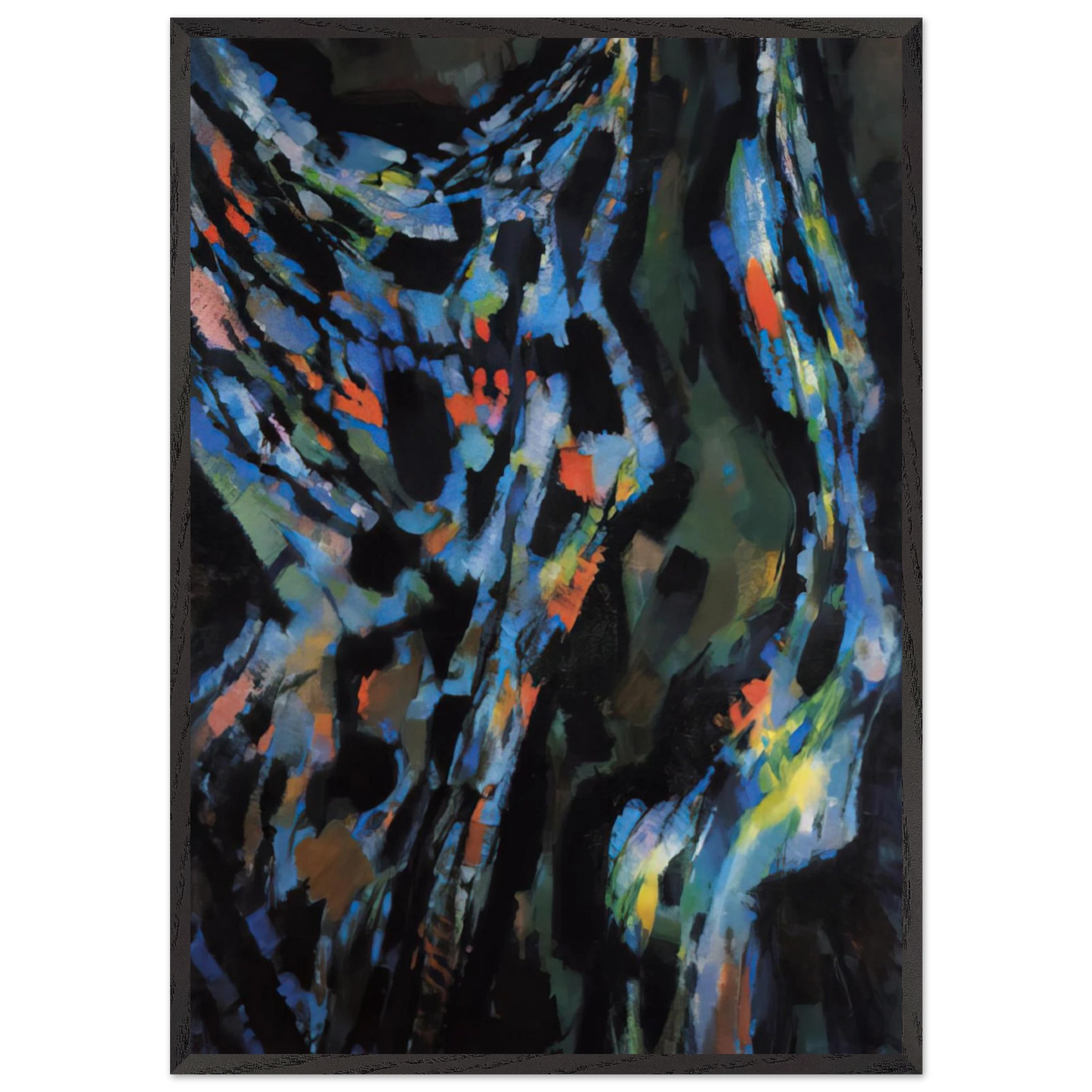 Les Tenebres - 1962 - Alfred Manessier 70x100 cm / 28x40 inches Framed Art Print – Black Wooden Frame