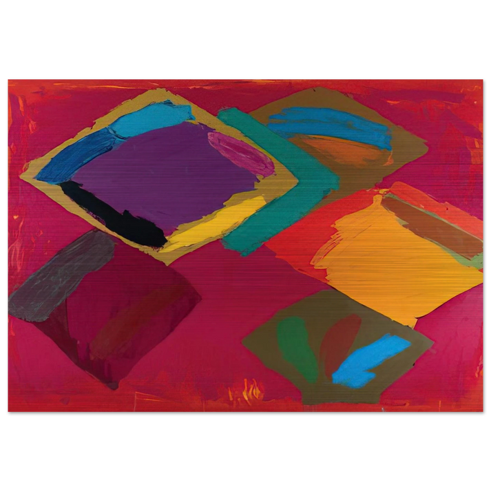 Tiger Walk 3.4.81 - 1981 - John Hoyland Brushed Aluminum Print - 70x100 cm / 28x40 inches | John Hoyland Aluminum Print | John Hoyland Prints