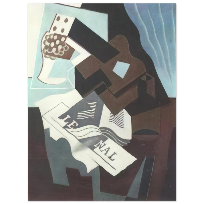 Juan Gris - STILL LIFE WITH GUITAR BOOK AND NEWSPAPER 75x100 cm / 30x40inches Fine Art Poster