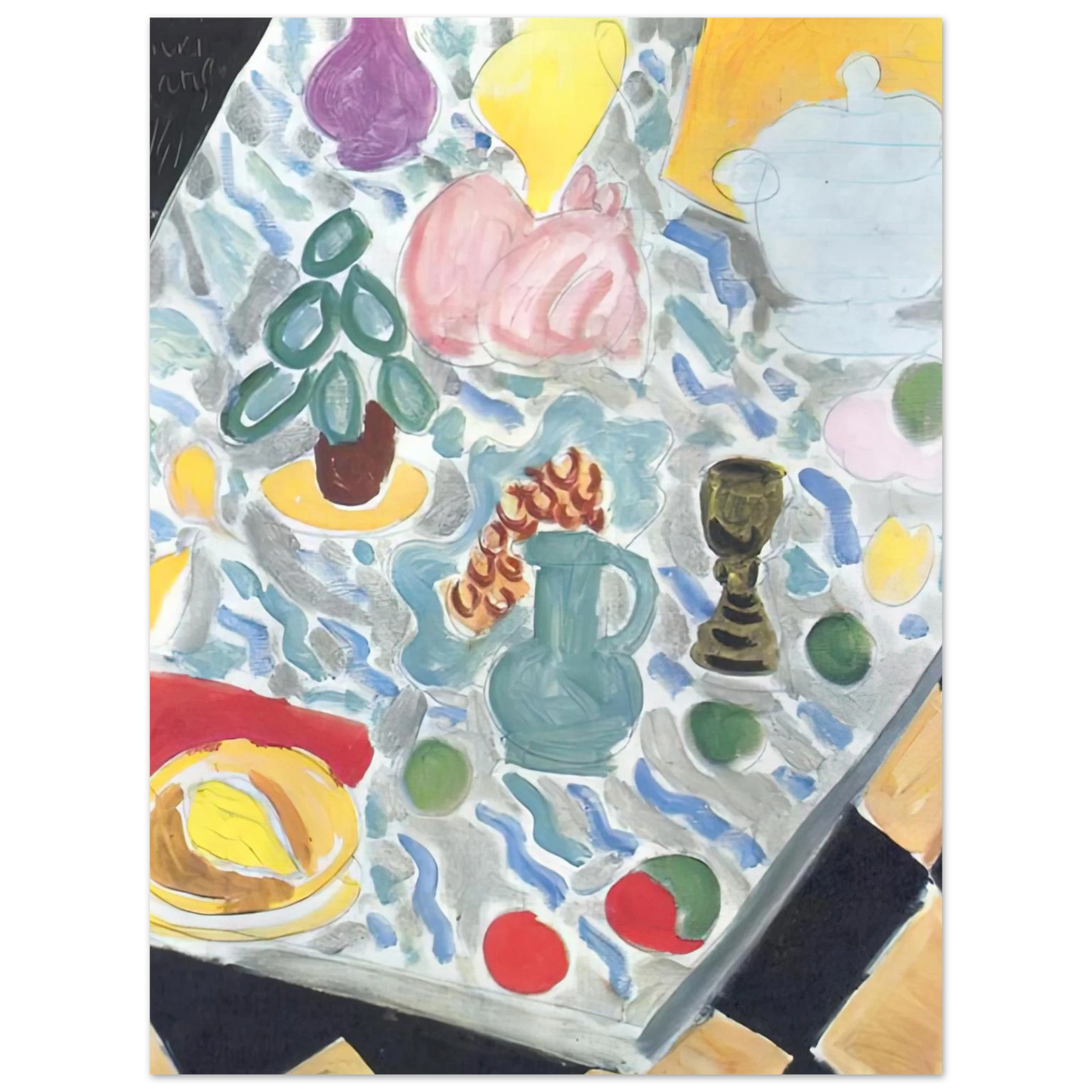 Henri Matisse - STILL LIFE WITH A MARBLE TABLE 1941 75x100 cm / 30x40inches Fine Art Poster