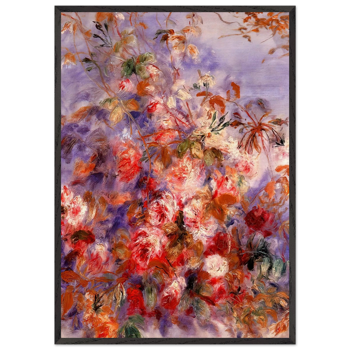 Roses By The Window - Pierre-Auguste Renoir 70x100 cm / 28x40 inches Framed Art Print – Black Wooden Frame