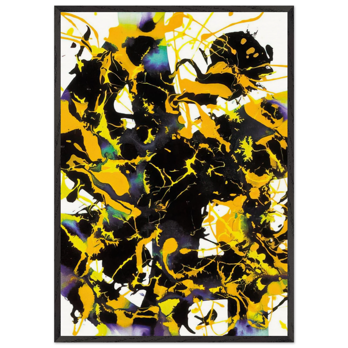 Untitled SFP94-53 SFF 1727 - Sam Francis 70x100 cm / 28x40 inches Framed Art Print – Black Wooden Frame