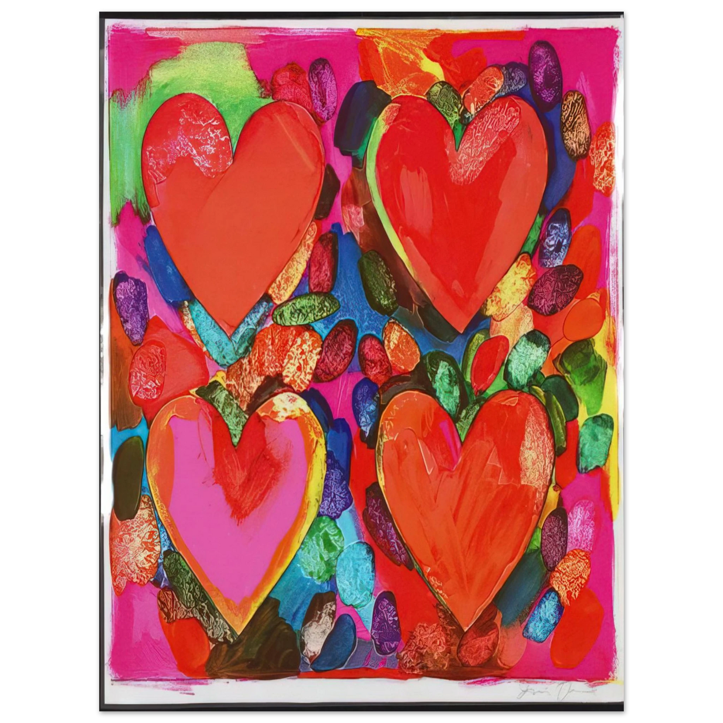 Jim Dine - FOUR HEARTS 1969 75x100 cm / 30x40inches Fine Art Poster