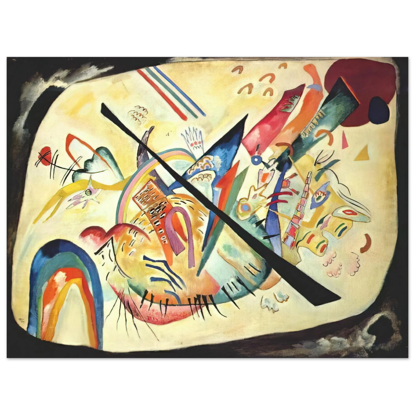 Wassily Kandinsky - WHITE OVAL 1919 75x100 cm / 30x40inches Fine Art Poster