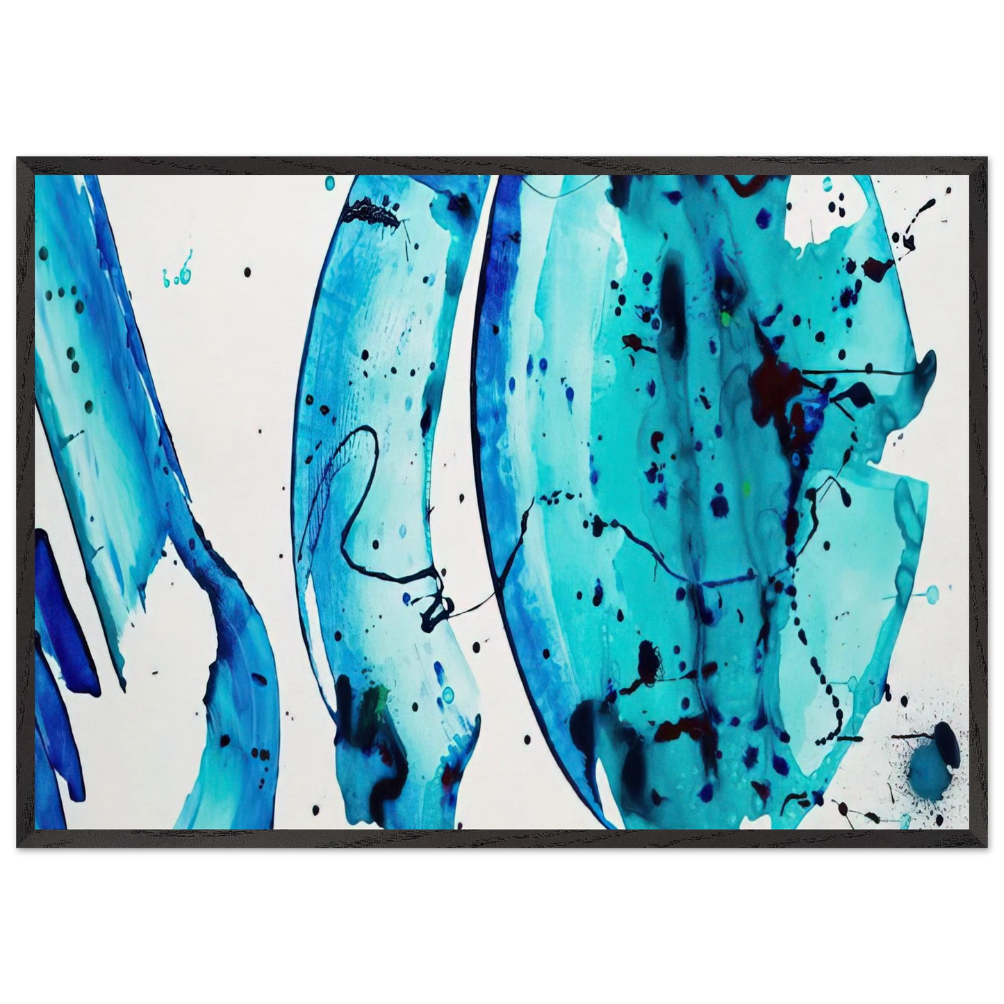 Untitled N6 - Sam Francis 70x100 cm / 28x40 inches Framed Art Print – Black Wooden Frame