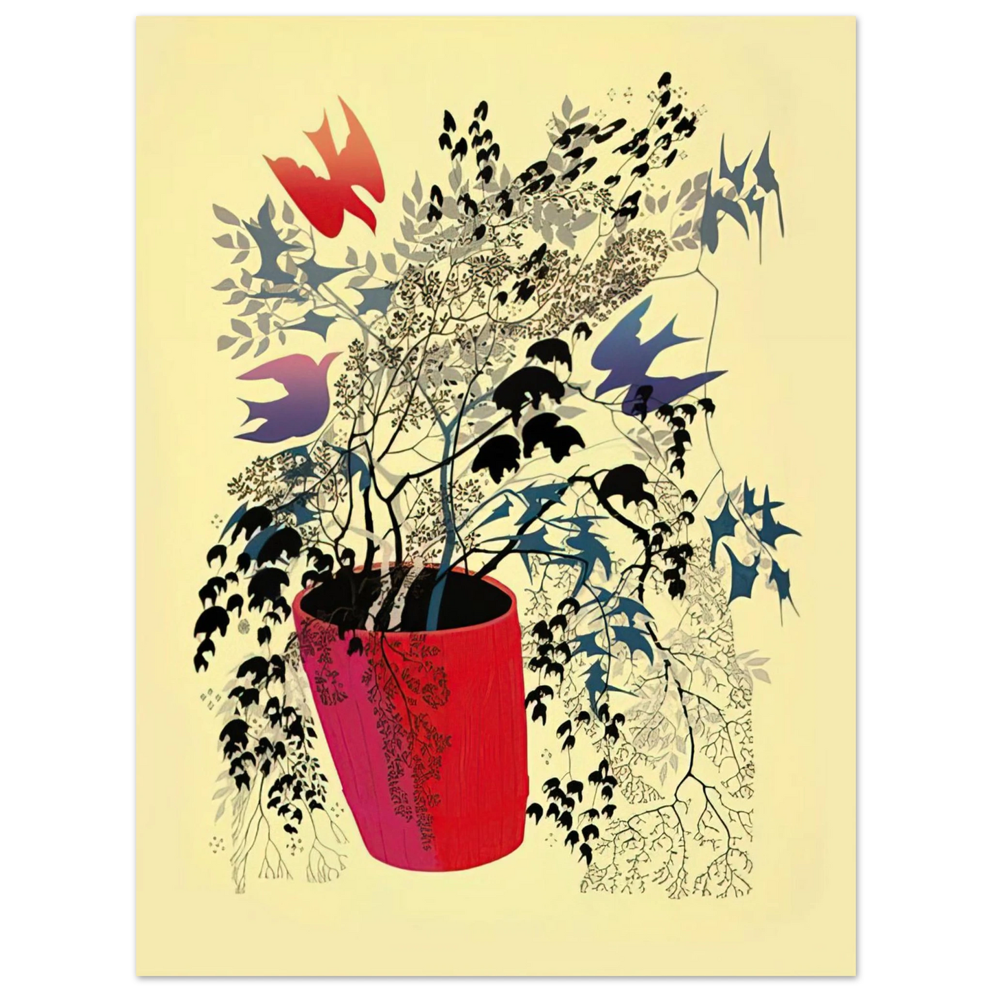 Eyvind Earle - Red Barrell 75x100 cm / 30x40inches Fine Art Poster
