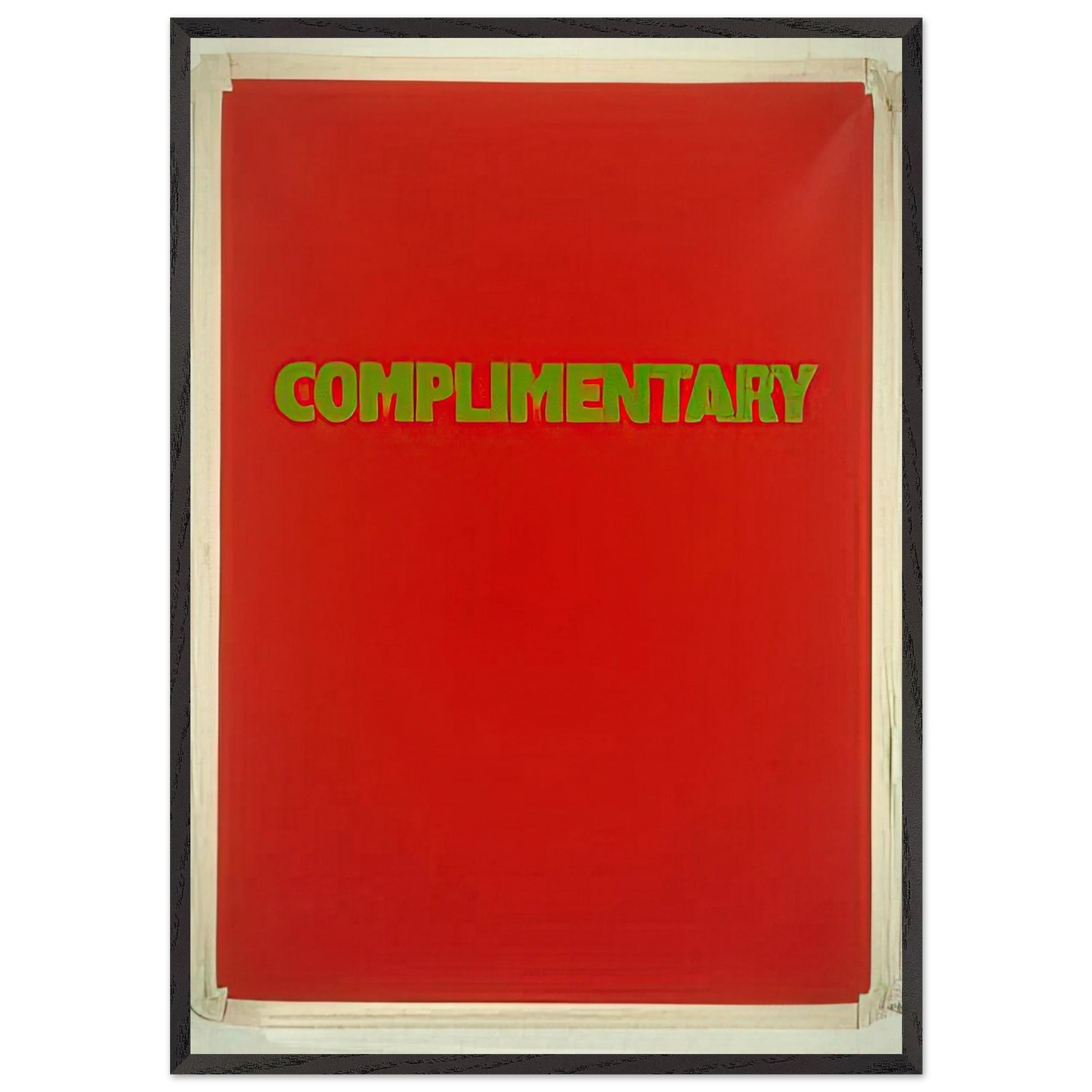 Complimentary - 1990 - Billy Apple 70x100 cm / 28x40 inches Framed Art Print – Black Wooden Frame