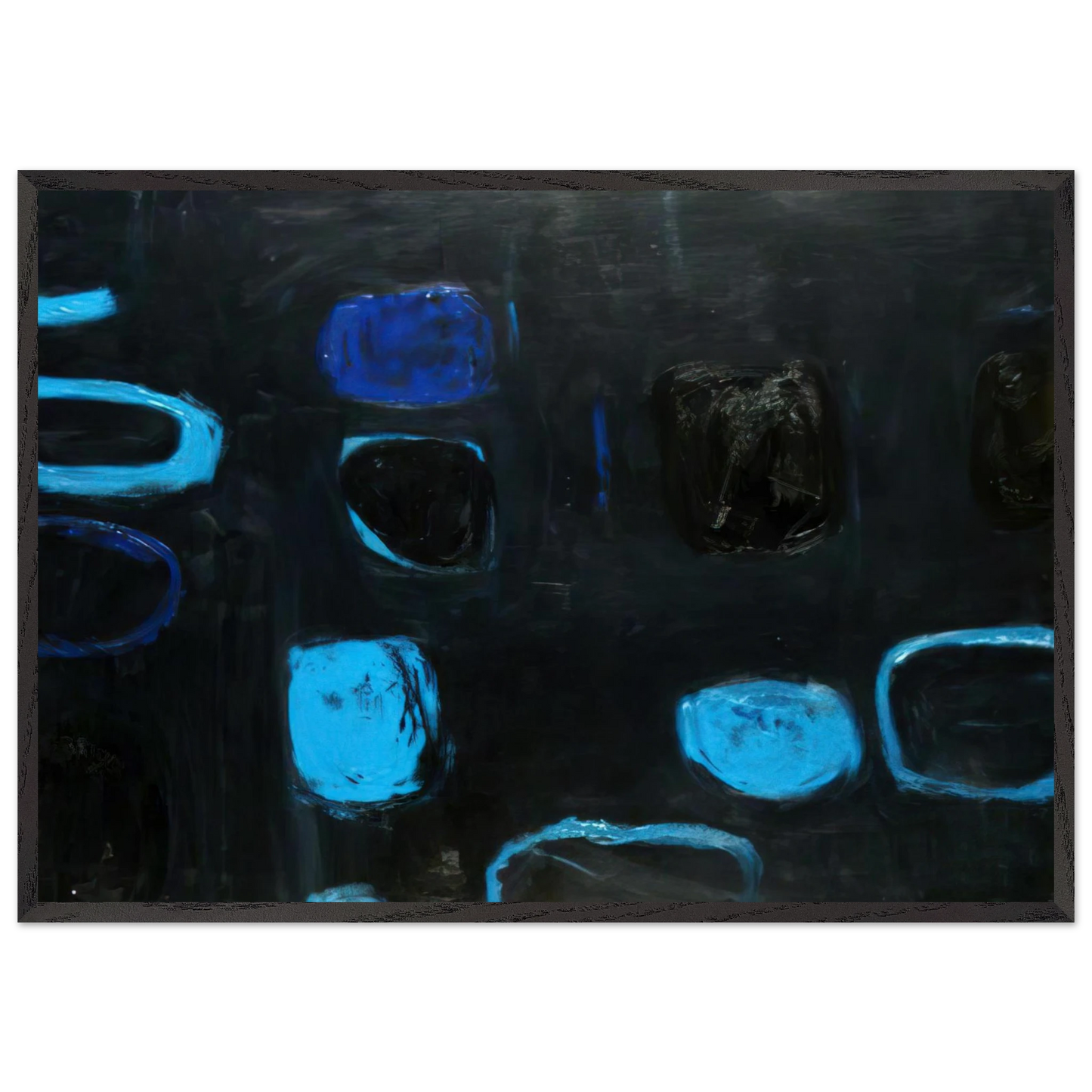 Composition with Blue and Black - 1959 - William Scott 70x100 cm / 28x40 inches Framed Art Print – Black Wooden Frame