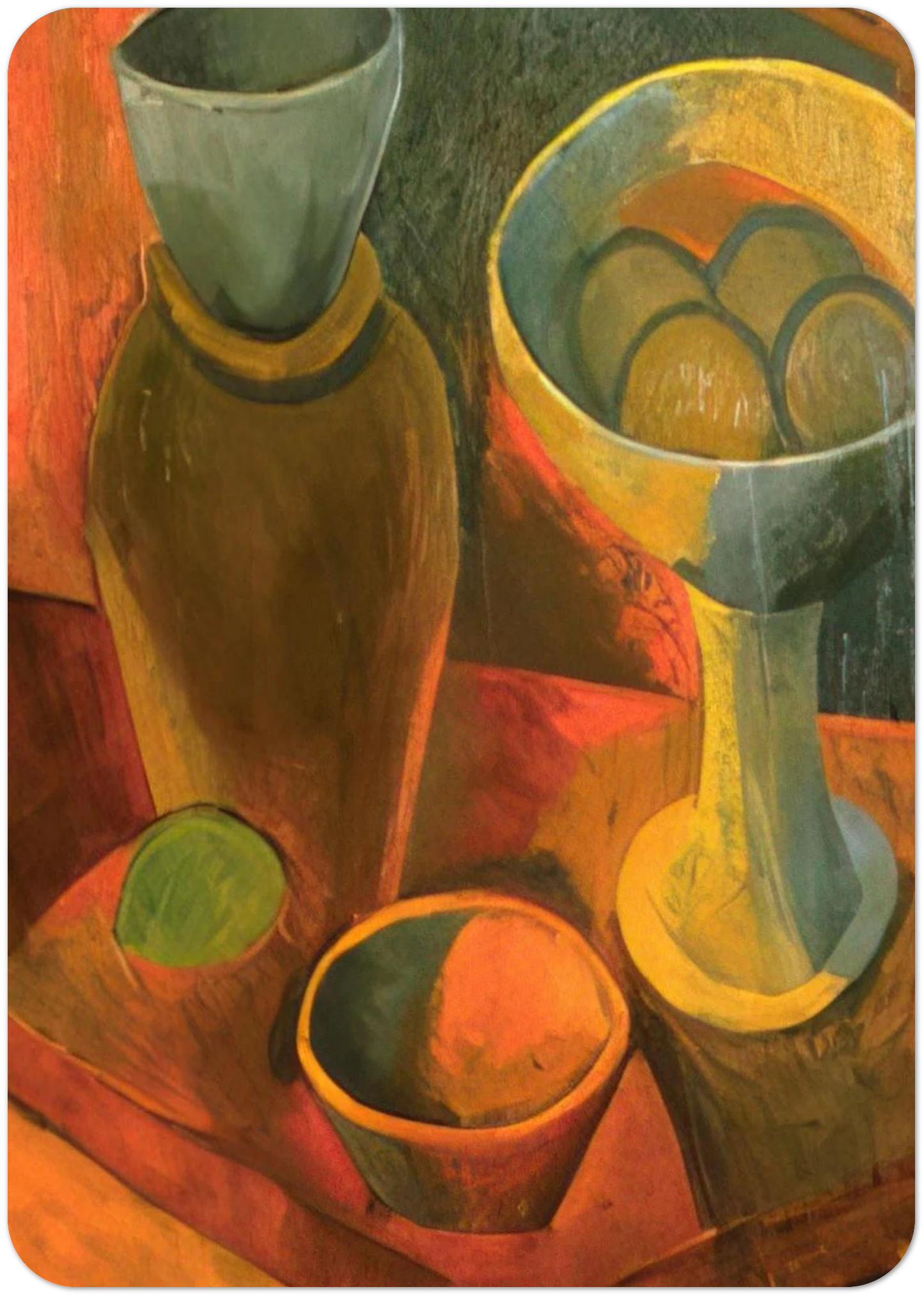 Jug and fruit dish By Pablo Picasso Pack of 10 Post Cards | Pablo Picasso Post Cards | A6 (10.5 x 14.8 cm) - 4.1 x 5.8 inches