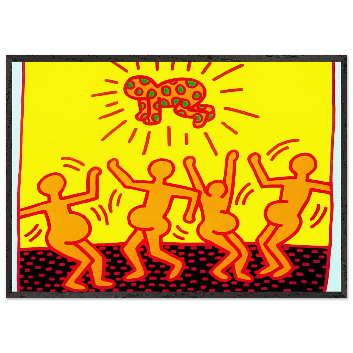 UNTITLED 1983 1 N2 - Keith Haring 70x100 cm / 28x40 inches Framed Art Print – Black Wooden Frame | Keith Haring Art For Sale