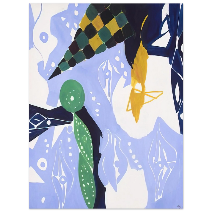 Ernst Wilhelm Nay - Blue Diaphan - 1965 75x100 cm / 30x40inches Fine Art Poster