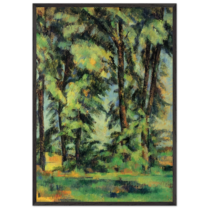 Large Trees at Jas de Bouffan - Paul Cezanne 70x100 cm / 28x40 inches Framed Art Print – Black Wooden Frame