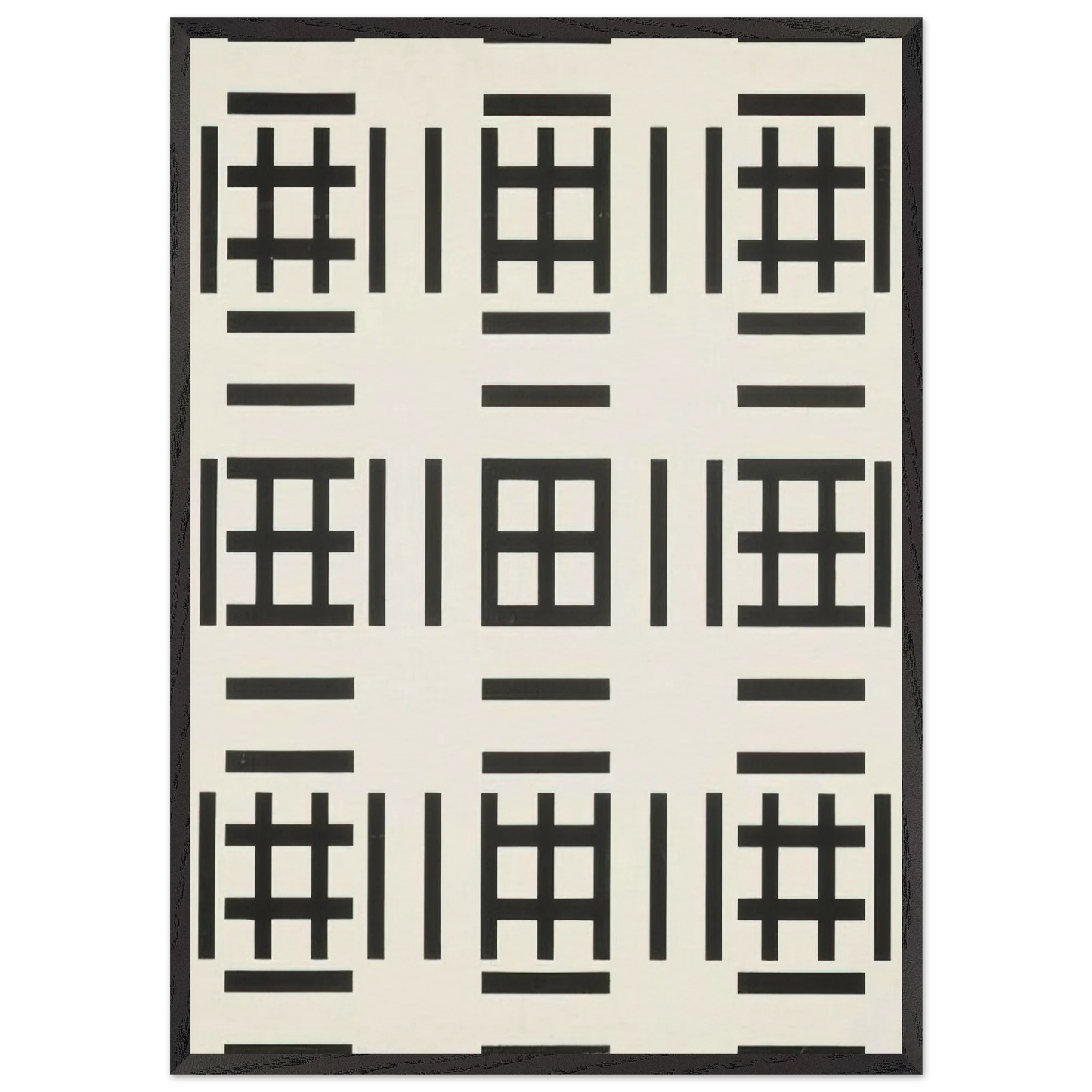Serigraphie unique au monde - 1970 - Francois Morellet 70x100 cm / 28x40 inches Framed Art Print – Black Wooden Frame