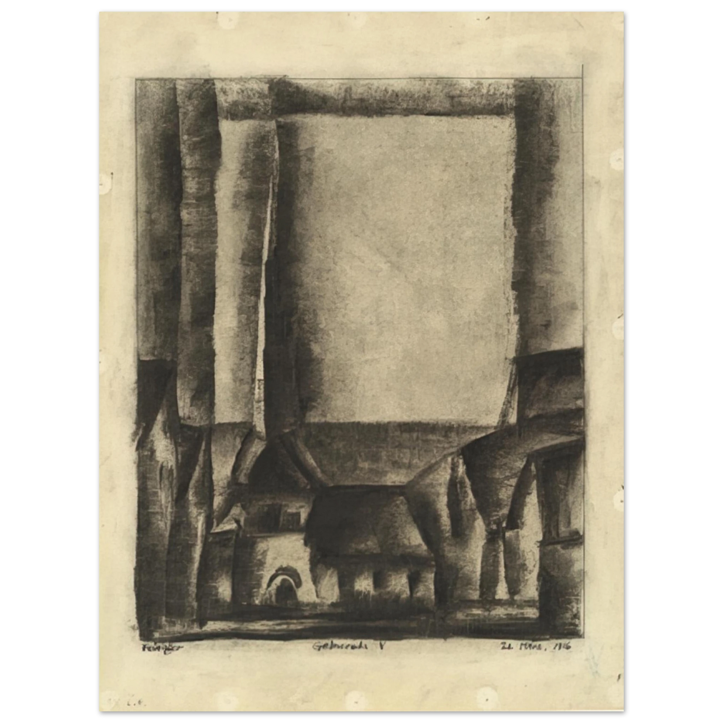Lyonel Feininger - GELMERODA V 1916 75x100 cm / 30x40inches Fine Art Poster