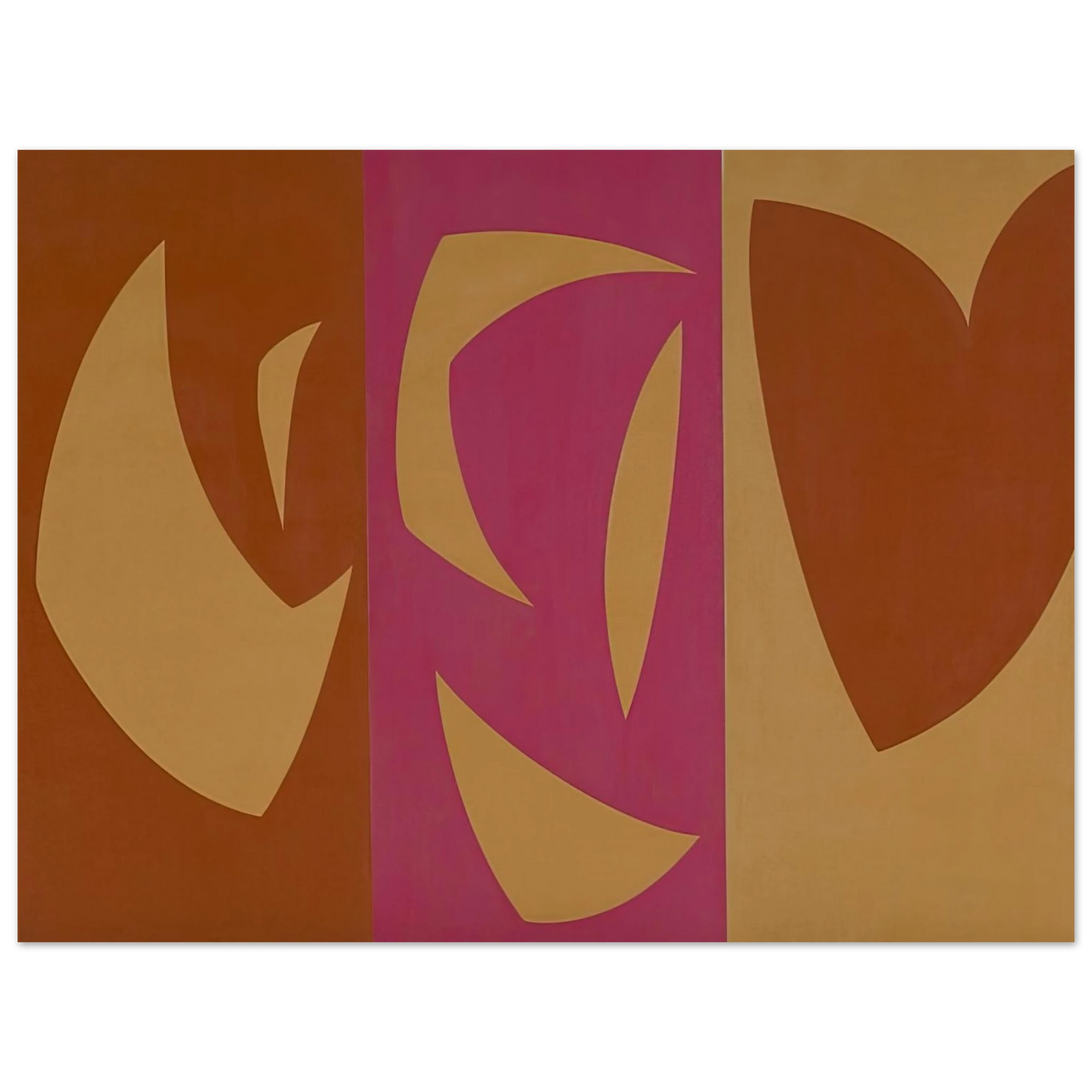 Fernand Leduc - Triptyque ocre-violet-rouge 75x100 cm / 30x40inches Fine Art Poster