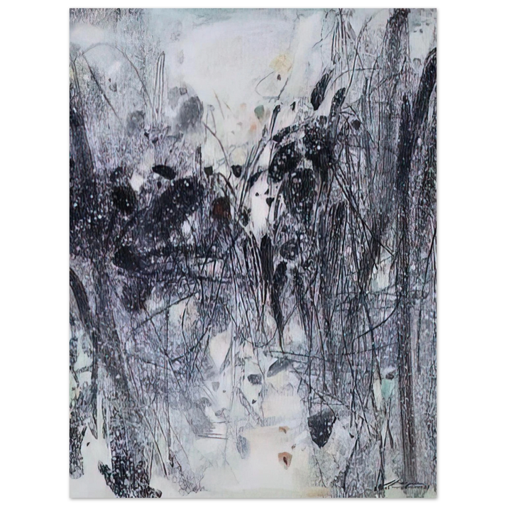 Chu teh Chun - EVOCATION BLEUE 1989 75x100 cm / 30x40inches Fine Art Poster