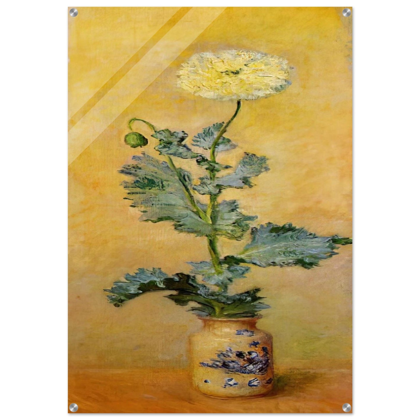 White Poppy - claude monet Acrylic Print - 70x100 cm / 28x40″ inches