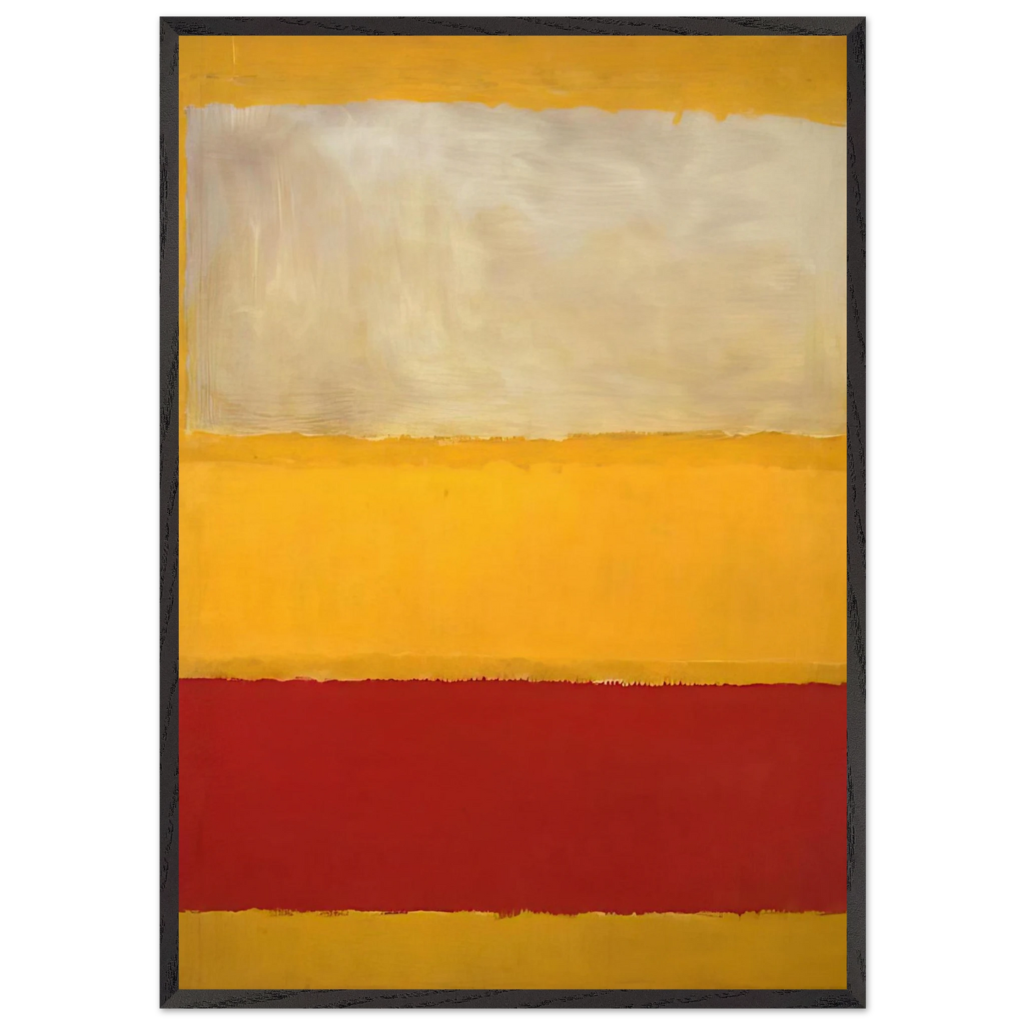 No 13 White Red on Yellow - Mark Rothko 70x100 cm / 28x40 inches Framed Art Print – Black Wooden Frame