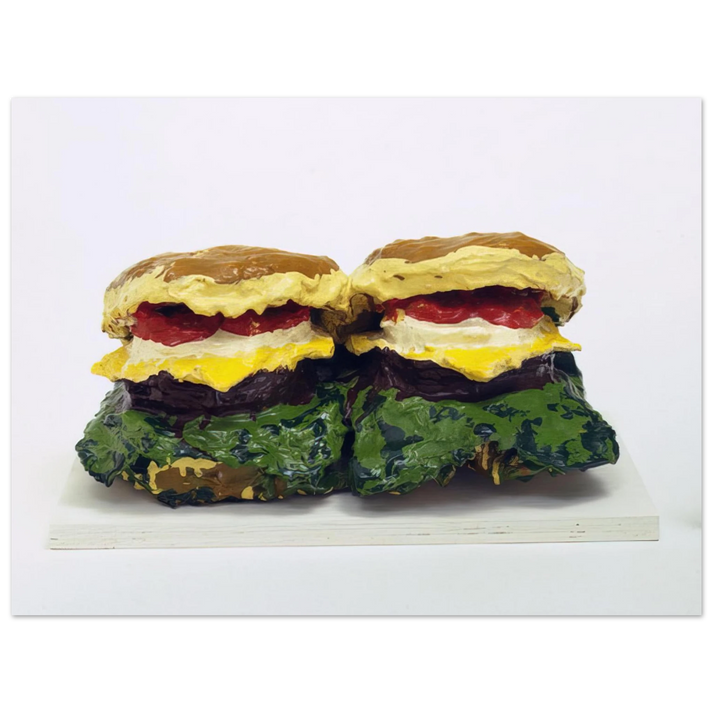 Claes Oldenburg - TWO CHEESEBURGERS WITH EVERYTHING DUAL HAMBURGERS 1962 75x100 cm / 30x40inches Fine Art Poster