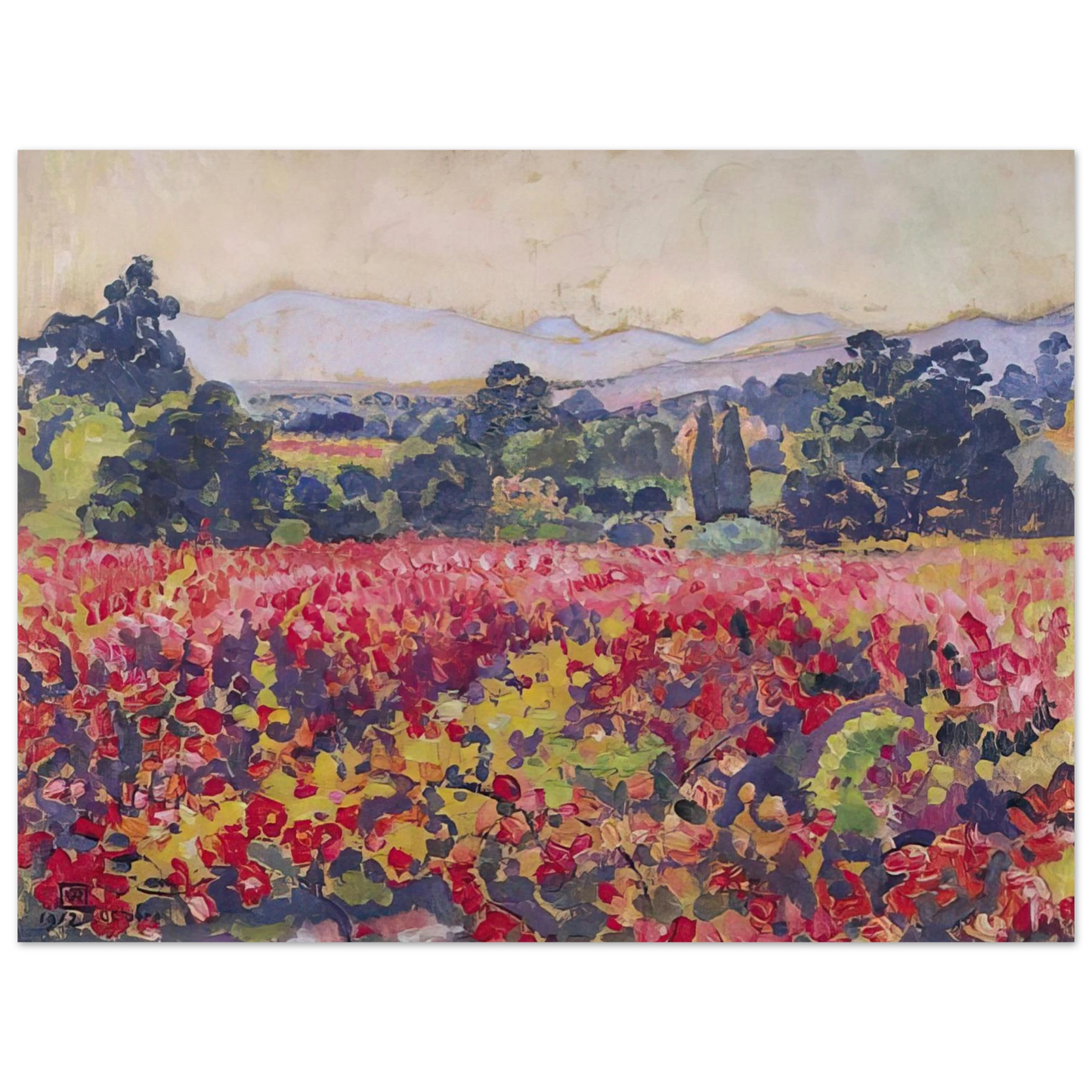 Theo van Rysselberghe - THE VINES IN SAINT CLAIR 1912 75x100 cm / 30x40inches Fine Art Poster