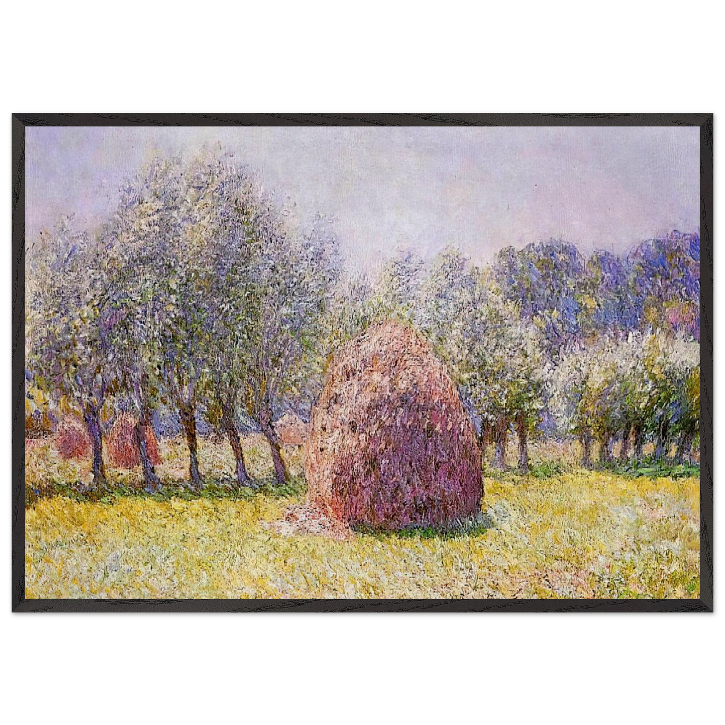 Haystack - claude monet 70x100 cm / 28x40 inches Framed Art Print – Black Wooden Frame