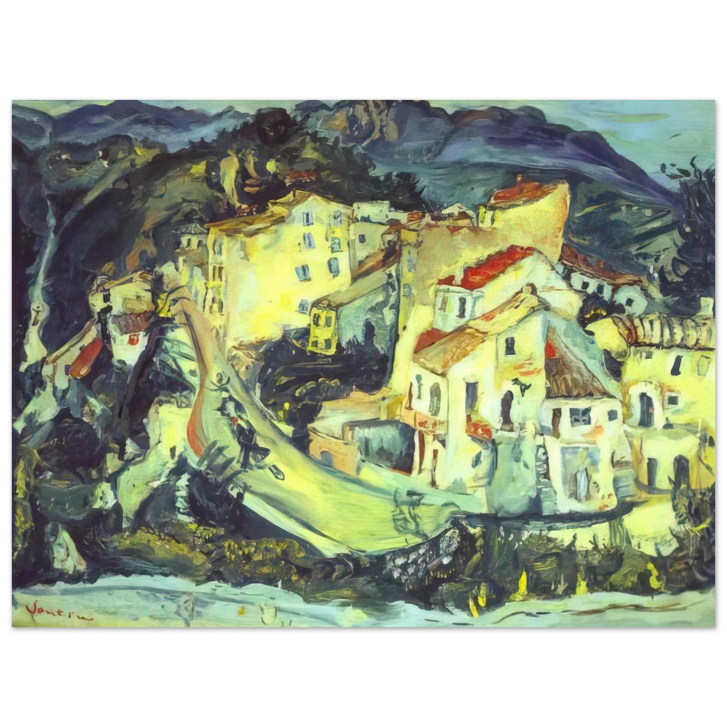 Chaim Soutine - LANDSCAPE OF CAGNES 75x100 cm / 30x40inches Fine Art Poster