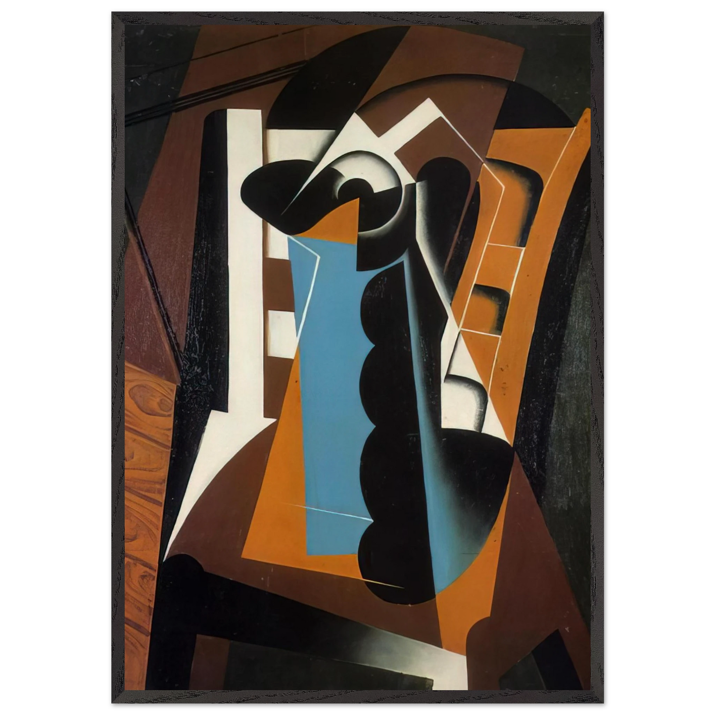 STILL LIFE ON A CHAIR 1917 - Juan Gris 70x100 cm / 28x40 inches Framed Art Print – Black Wooden Frame
