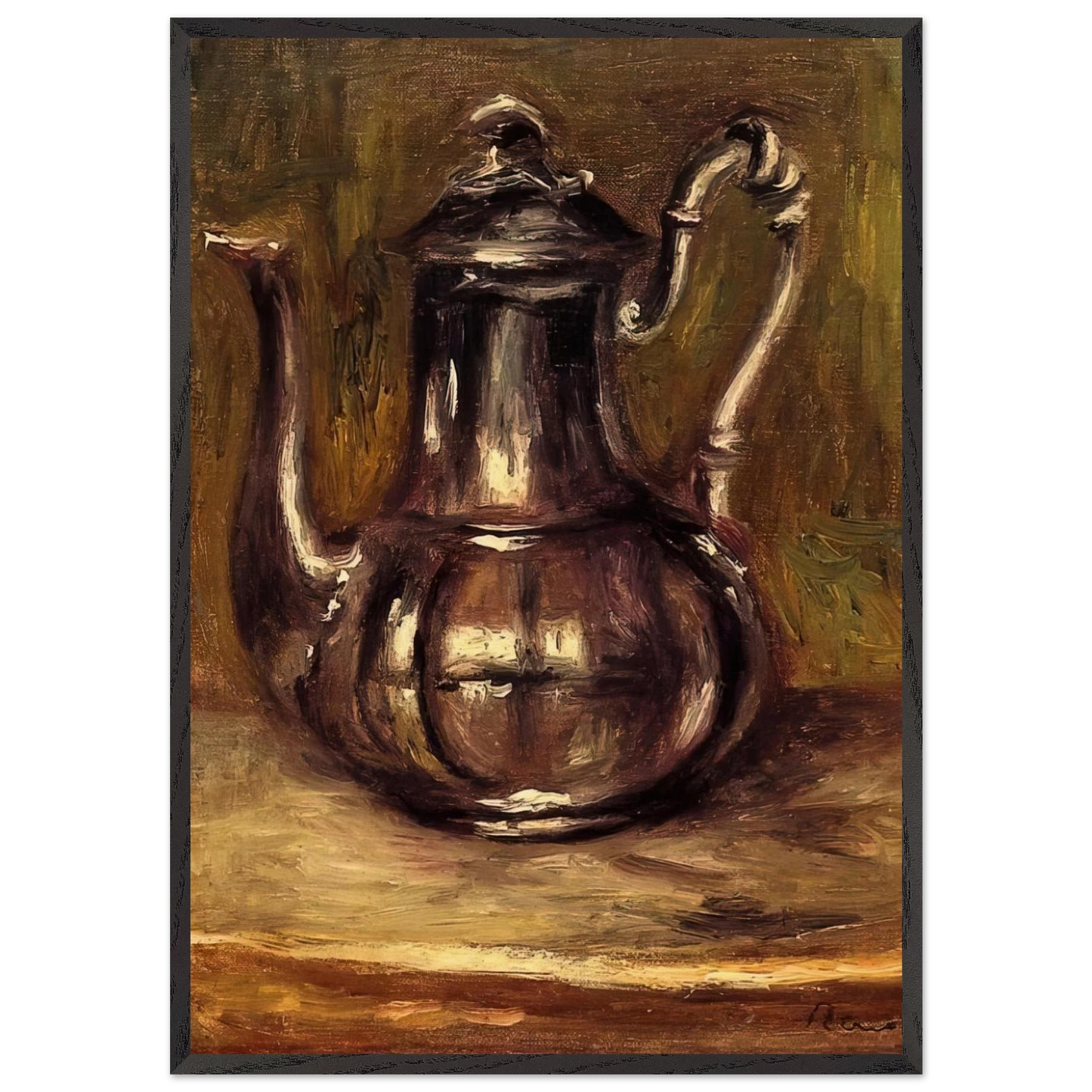 Coffee Pot - Pierre-Auguste Renoir 70x100 cm / 28x40 inches Framed Art Print – Black Wooden Frame