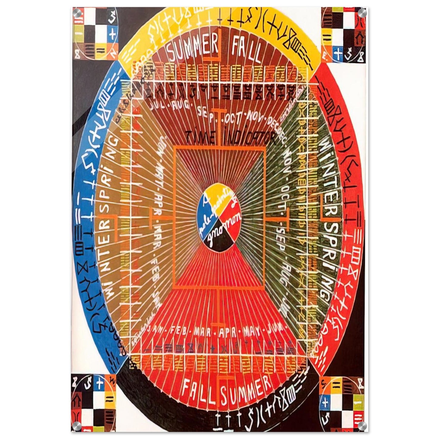The Sun Rises Twice, Per 3, Per 4 - 1973 - Alfred Jensen Acrylic Print - 70x100 cm / 28x40″ inches | Alfred Jensen Wall Art | Alfred Jensen Prints