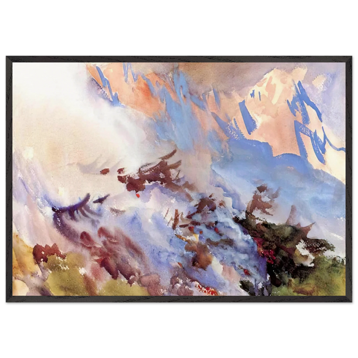 Mountain Fire - John Singer Sargent 70x100 cm / 28x40 inches Framed Art Print – Black Wooden Frame