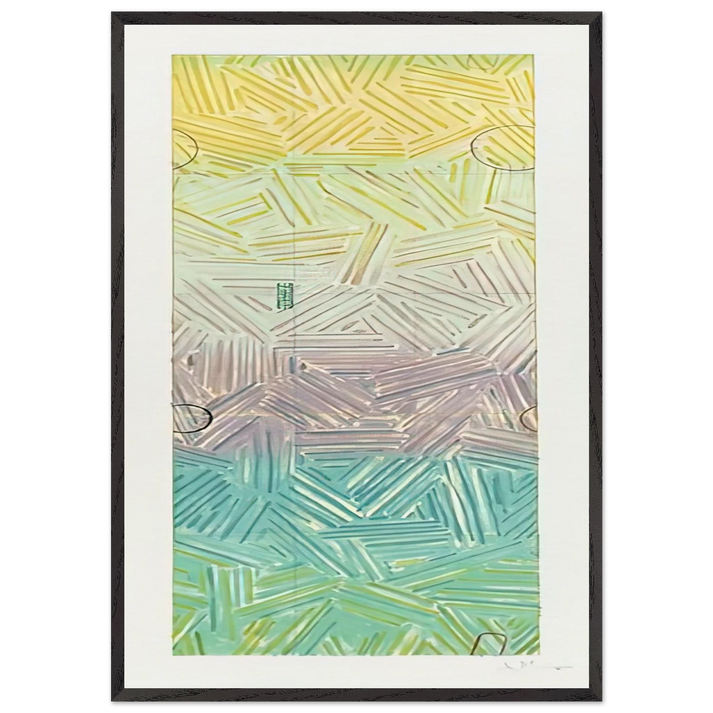 USUYUKI ULAE 211 - Jasper Johns 70x100 cm / 28x40 inches Framed Art Print – Black Wooden Frame