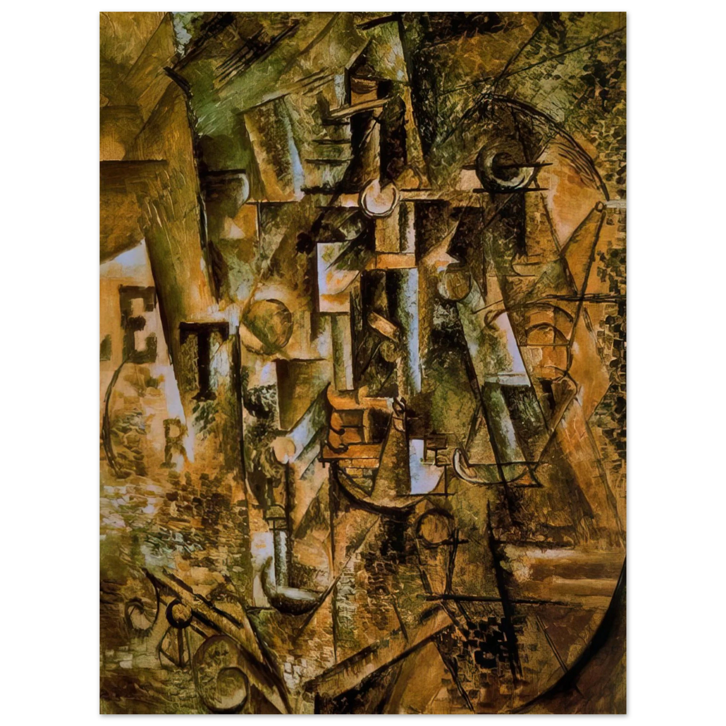 Pablo Picasso - Still life with bottle of rum - 1911 75x100 cm / 30x40inches Fine Art Poster