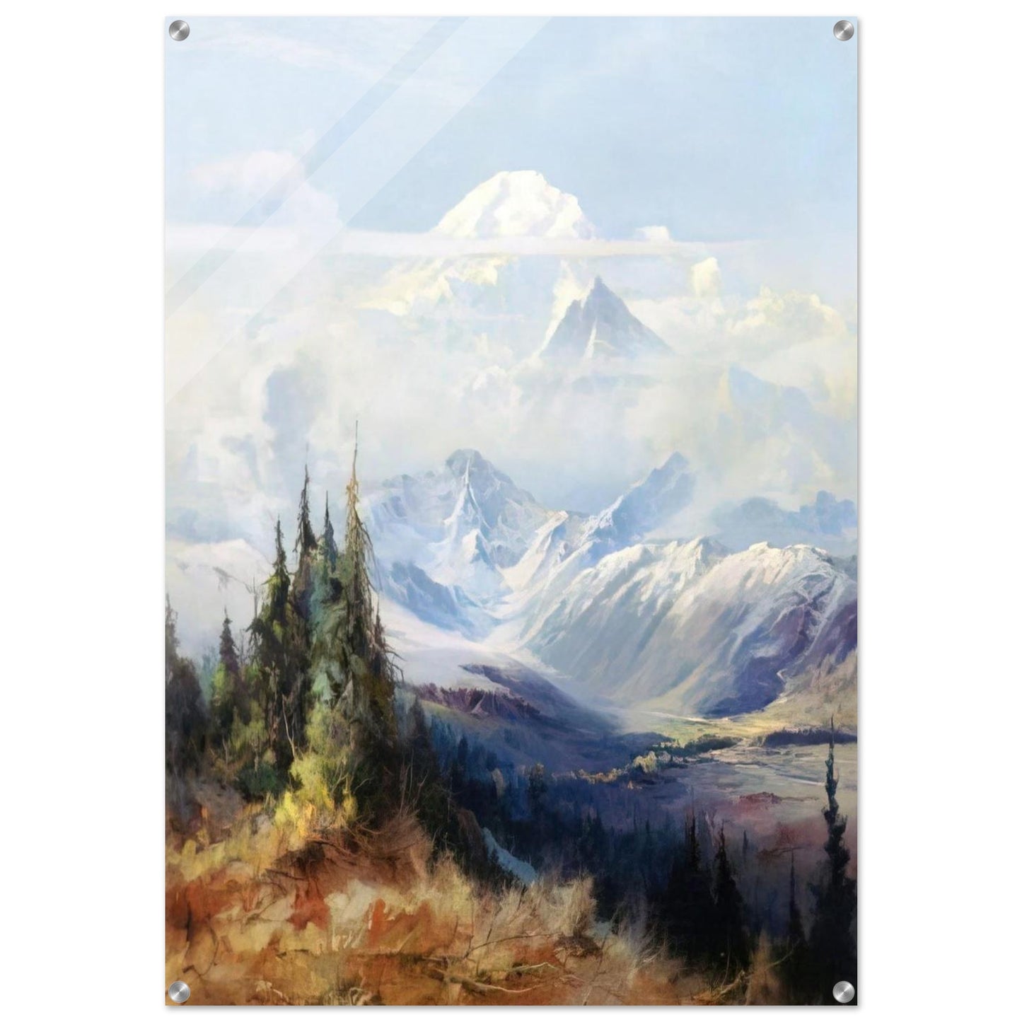 Mount McKinley in Mist - Romanticism - Sydney Laurence Acrylic Print - 70x100 cm / 28x40″ inches | Sydney Laurence Wall Art | Sydney Laurence Prints