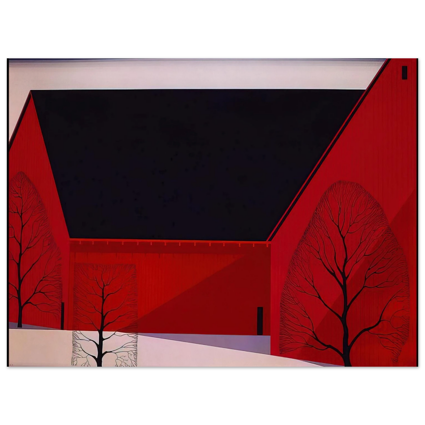 Eyvind Earle - Western Barns 75x100 cm / 30x40inches Fine Art Poster