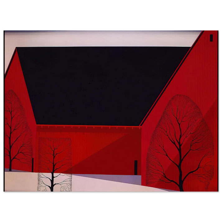 Eyvind Earle - Western Barns 75x100 cm / 30x40inches Fine Art Poster